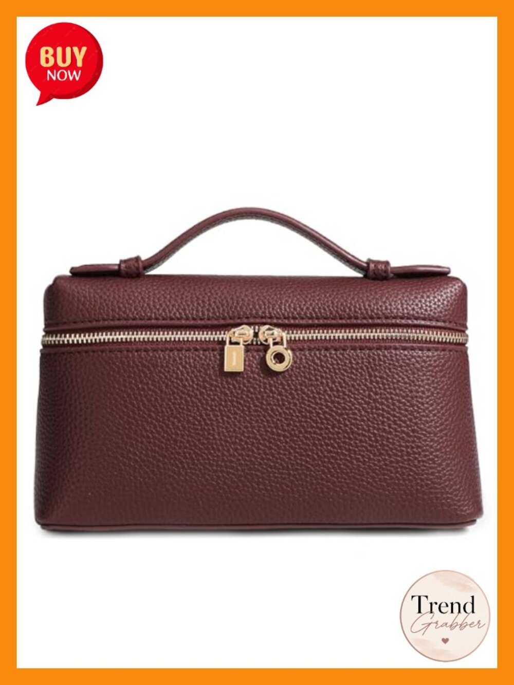 Small Crossbody Bag Faux Leather Top-Handle Shoulder Purse Gold Hardware